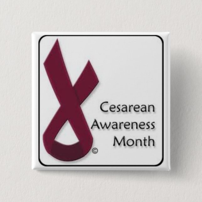 Cesarean Bewusstseins-Monatsknopf Button (Vorderseite)