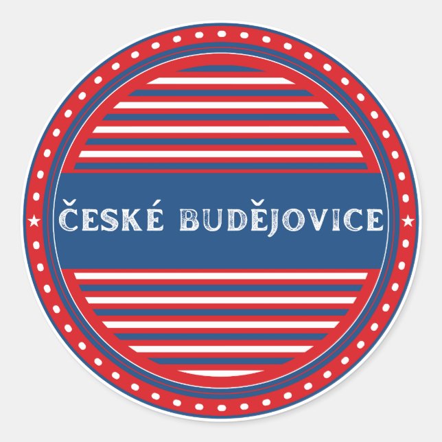 Ceske Budejovice City Pride Emblem Czech Identity Runder Aufkleber (Vorderseite)