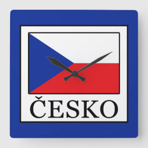 Česko Quadratische Wanduhr
