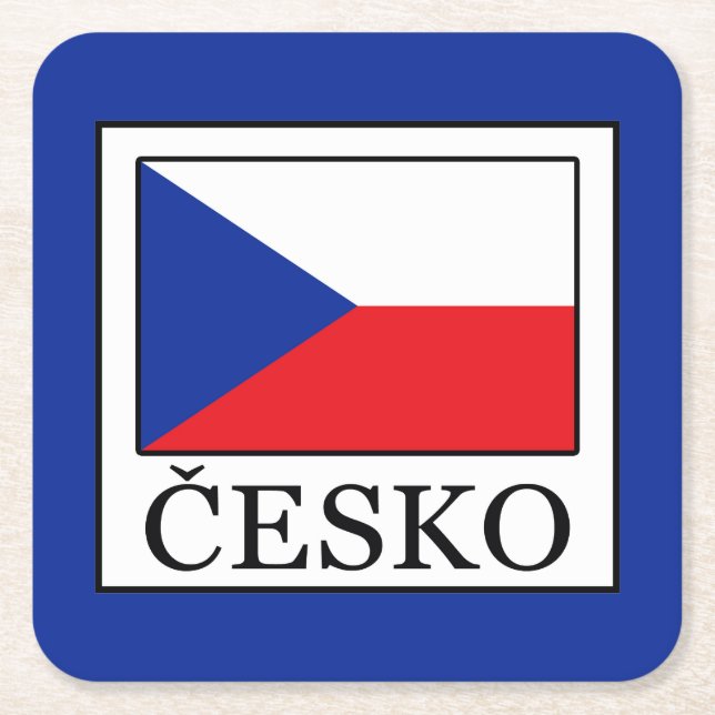 Česko Rechteckiger Pappuntersetzer (Vorderseite)