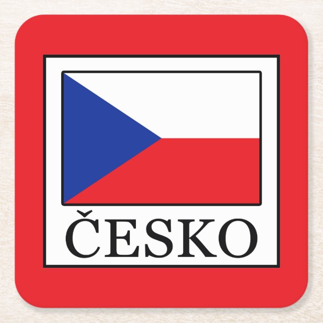 Česko Rechteckiger Pappuntersetzer (Vorderseite)