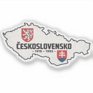 Československo 1918-1992 Vintage-Karte Retro Aufkleber