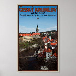 Cesky Krumlov - die Moldau-Fluss Poster