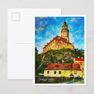 Cesky Kumlov Tschechien Schöne Ölmalerei Stadt Postkarte