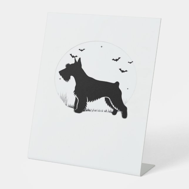 Cesky Terrier Dog - Halloween Moon Silhouette Clas Sockelschild (Vorderseite)