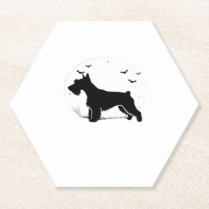 Cesky Terrier Dog � Halloween Moon Silhouette Clas Untersetzer