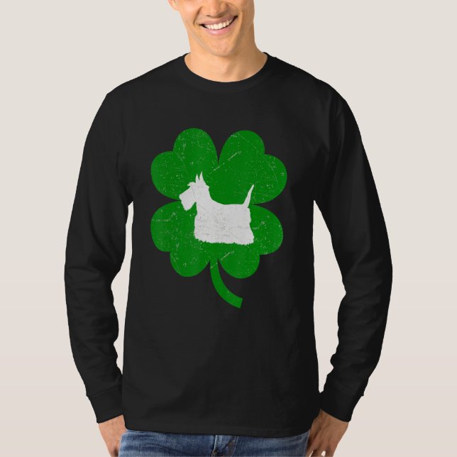 Cesky Terrier Dog Kleeblatt St Patrick S Day T-Shirt (Vorderseite)