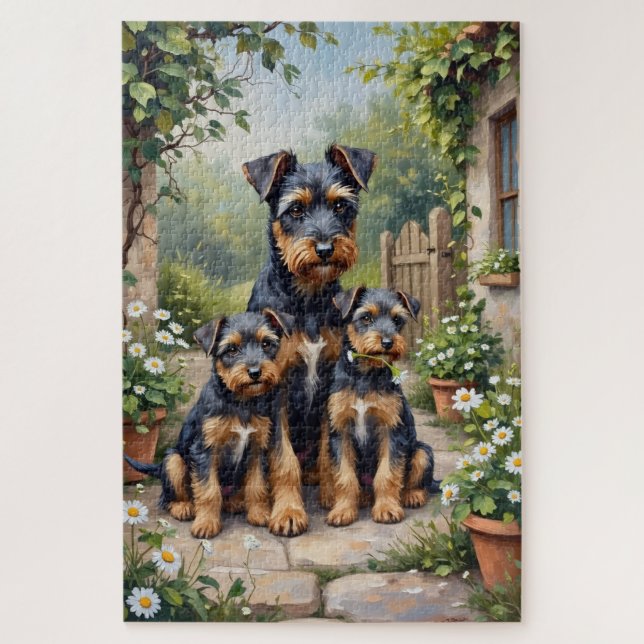 Cesky Terrier Kräutergarten Kunst Puzzle (Vertikal)