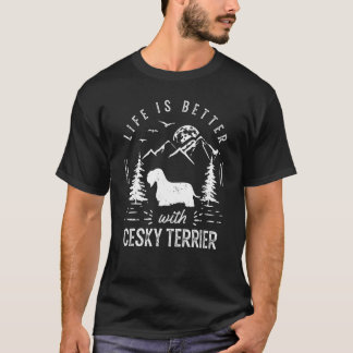 Cesky Terrier Life Better Mama Vater T-Shirt