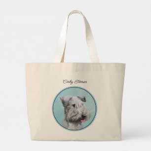 Cesky Terrier Malerei Niedlich Original Hunde Kuns Jumbo Stoffbeutel