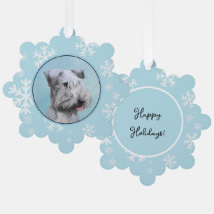 Cesky Terrier Malerei - Süße Original-Hunde-Kunst Ornament Karte