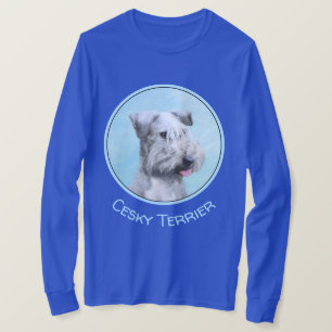 Cesky Terrier Painting - Niedliche Original Hunde T-Shirt