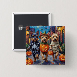 Cesky Terrier Süßigkeitenbetteln Halloween-Kostüm Button