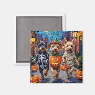 Cesky Terrier Süßigkeitenbetteln Halloween-Kostüm Magnet
