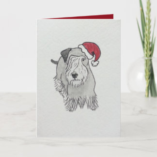 Cesky Terrier-Weihnachtsmannmütze Feiertagskarte