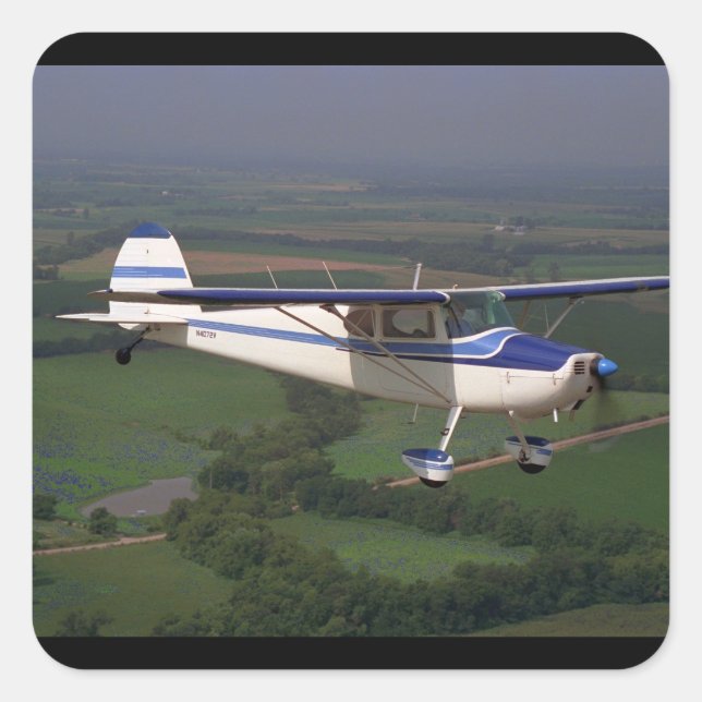 Cessna 170, 1948, quadratischer aufkleber (Vorderseite)