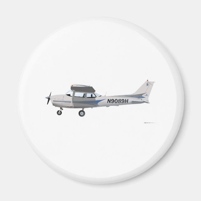 Cessna 172 Skyhawk Blue Magnet (Vorne)