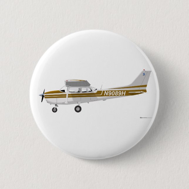 Cessna 172 Skyhawk Brown Button (Vorderseite)