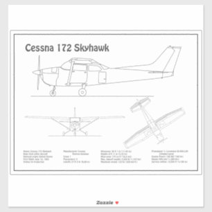Cessna 172 Skyhawk - Flugzeugkonzepte BD Aufkleber