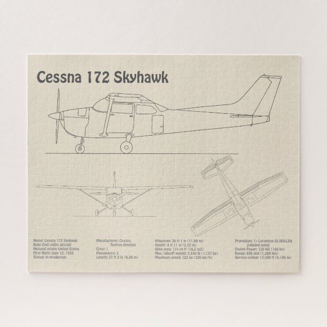 Cessna 172 Skyhawk - Flugzeugkonzepte SD Puzzle (Horizontal)