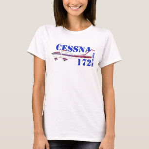 Cessna 172 Skyhawk Illustration Fett Text Design T-Shirt