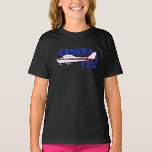 Cessna 172 Skyhawk Illustration Fettdruck Design T-Shirt