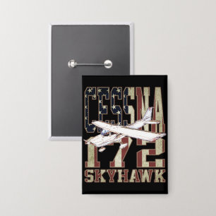 Cessna 172 Skyhawk mit Vintage-Flagge der Vereinig Button