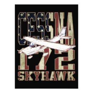 Cessna 172 Skyhawk mit Vintage-Flagge der Vereinig Fotodruck