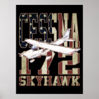 Cessna 172 Skyhawk mit Vintager Flagge der Vereini