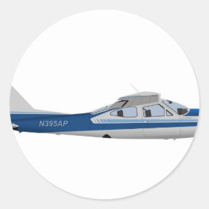 Cessna 177RG Kardinal 395395 Runder Aufkleber