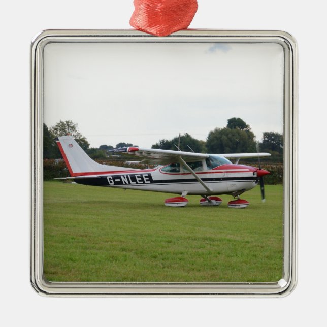 Cessna 182Q Ornament Aus Metall (Vorne)