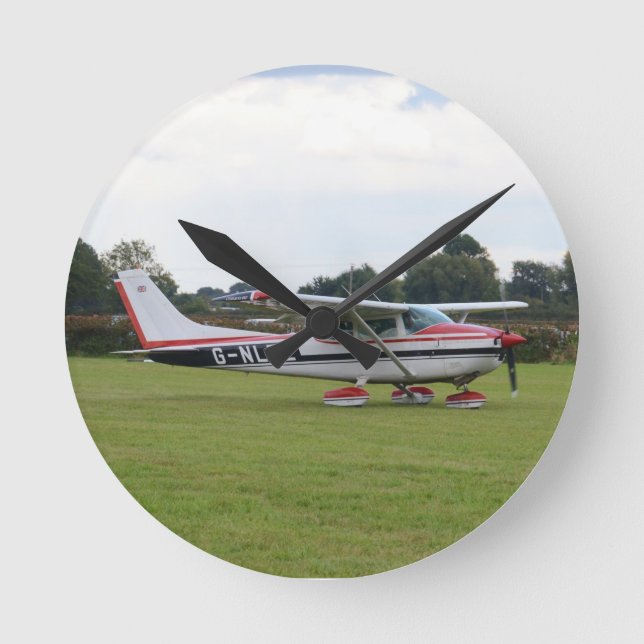 Cessna 182Q Runde Wanduhr (Vorderseite)
