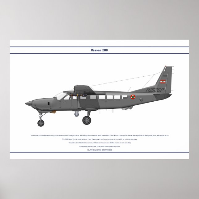 Cessna 208 Libanon Poster (Vorne)