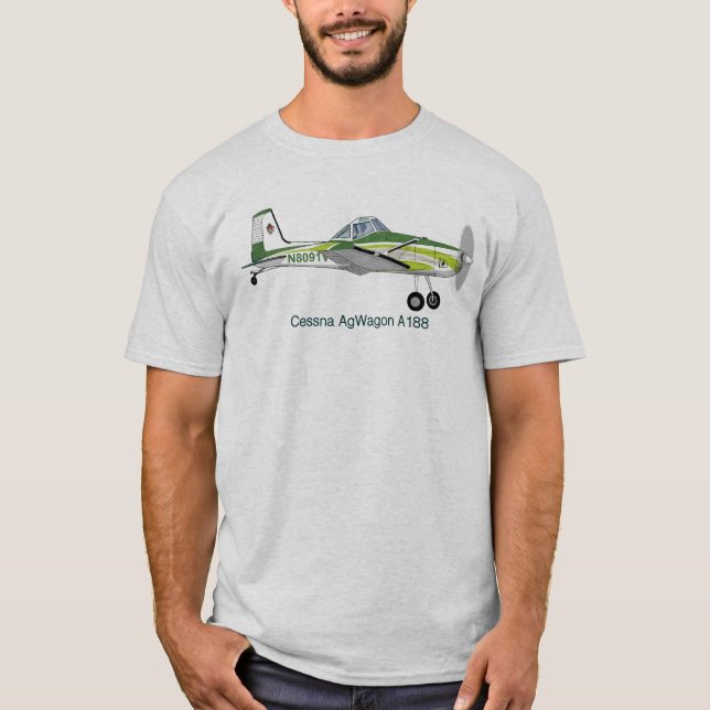 Cessna AgWagon A188 Crop Duster Flugzeug T-Shirt (Vorderseite)