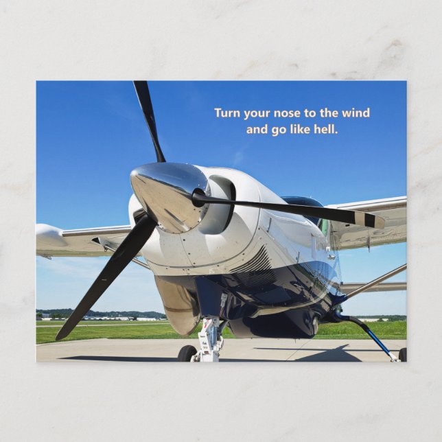 Cessna Caravan Post Card "Nase to the Wind" Postkarte (Vorderseite)