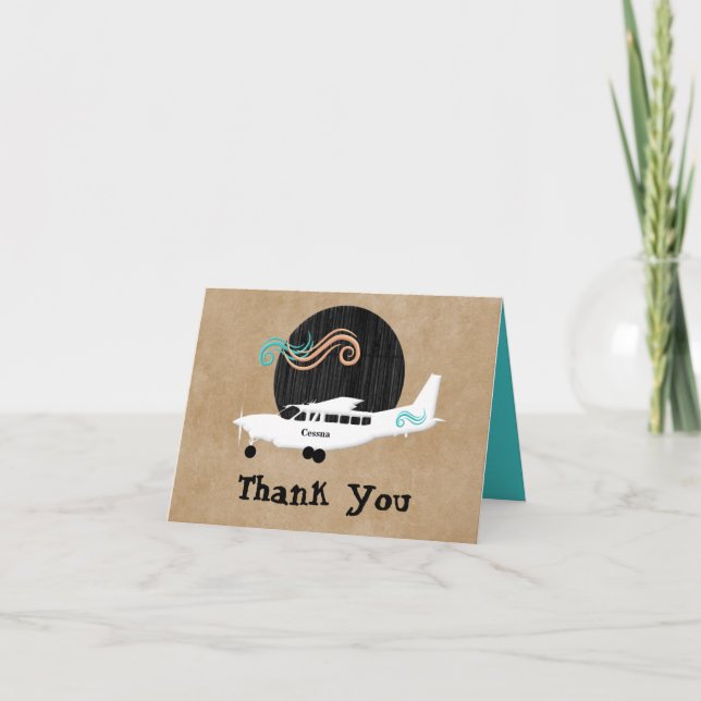 Cessna Flugzeug Dankeschön Karte (Vorderseite)