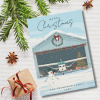 Cessna-Flugzeug-Weihnachtsbaum im Hangar & Foto