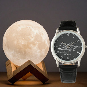 Cessna Flugzeug & Wolken, Coole Luftfahrt Geschenk Armbanduhr