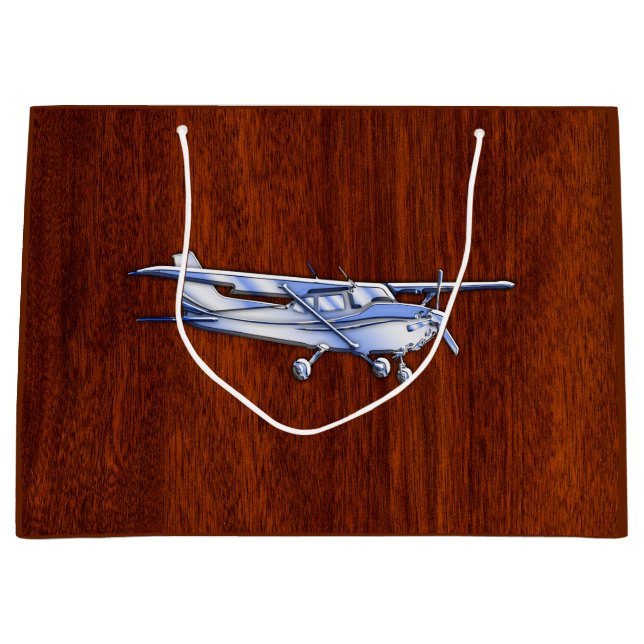 Cessna Flying Mahogany Große Geschenktüte (Vorderseite)