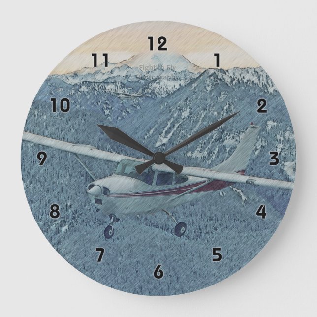 Cessna - Rainier Clock Große Wanduhr (Vorderseite)