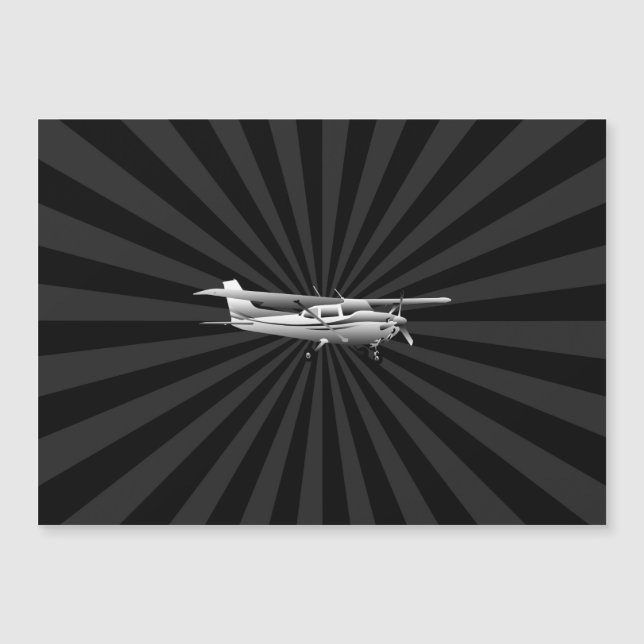 Cessna-Silhouette fliegend Sunburst Dekoration Magnetkarte (Vorderseite)