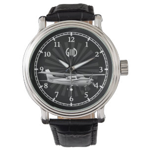 Cessna Silhouette Sunburst Monogramm Armbanduhr