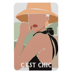 C'est Chic French Woman Flexible Foto Magnet