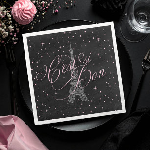C'est ist Bon Parisian Sweet 16 Pink Black ID1162 Serviette