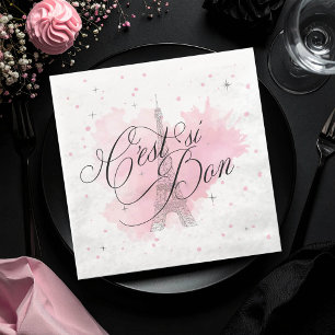C'est ist Bon Parisian Sweet 16 Pink Splash ID1162 Serviette