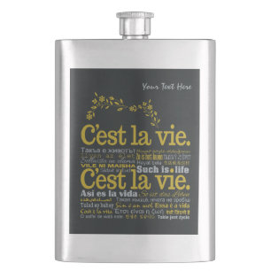 C'est La Vie Custom Flask Flachmann