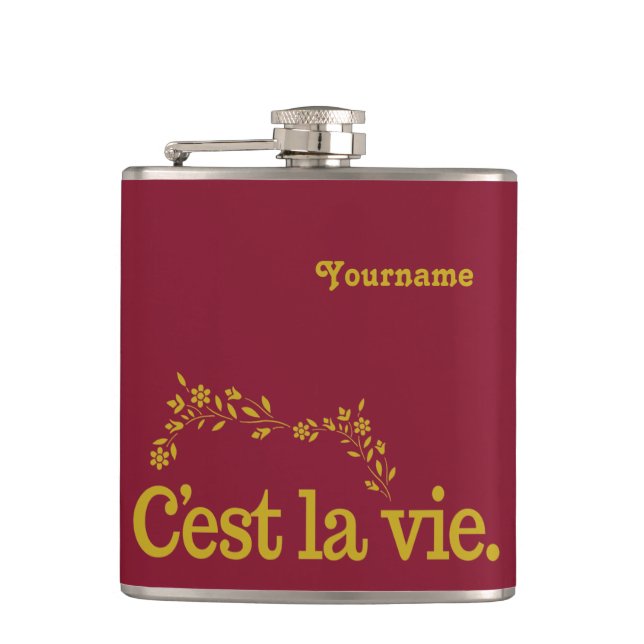 C'est La Vie Custom Flask Flachmann (Vorderseite)