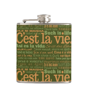 C'est La Vie Custom Flask Flachmann