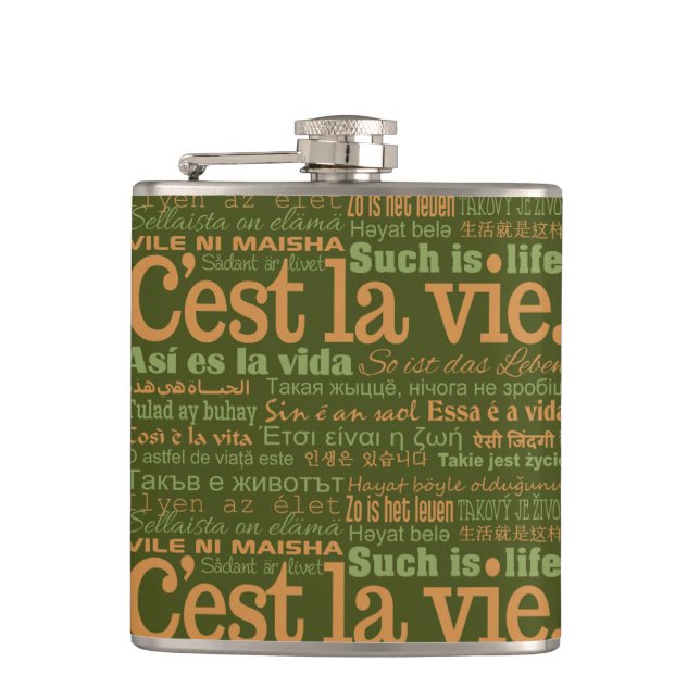 C'est La Vie Custom Flask Flachmann (Vorderseite)