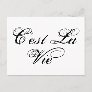 C'est la Vie, "das ist Leben" Französisches Wort K Postkarte